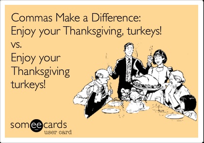 Thanksgiving commas